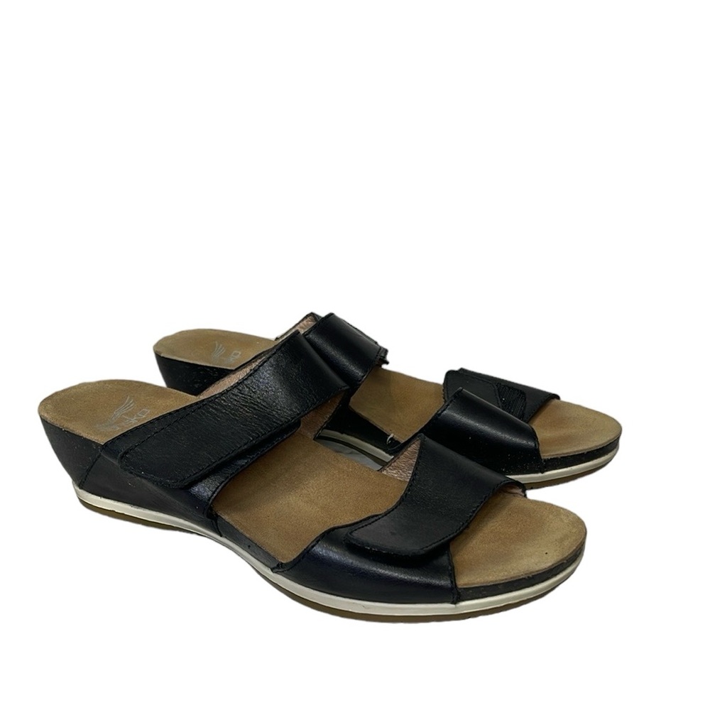 Dansko Women's Vienna Slide Sandal, Black Full Grain, 38